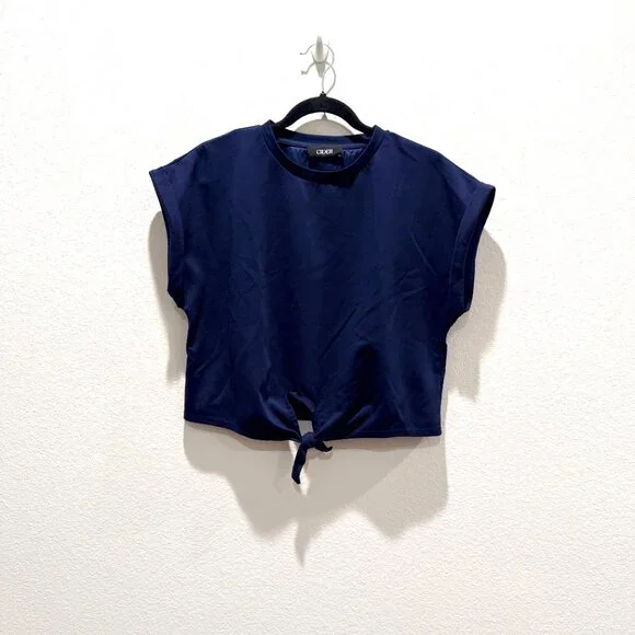 Cider Matched Two-Piece Set straight leg crop top dark navy size XL - Picture 3 of 10